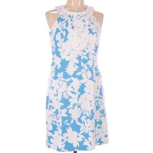 Taylor Blue and White Floral Dress